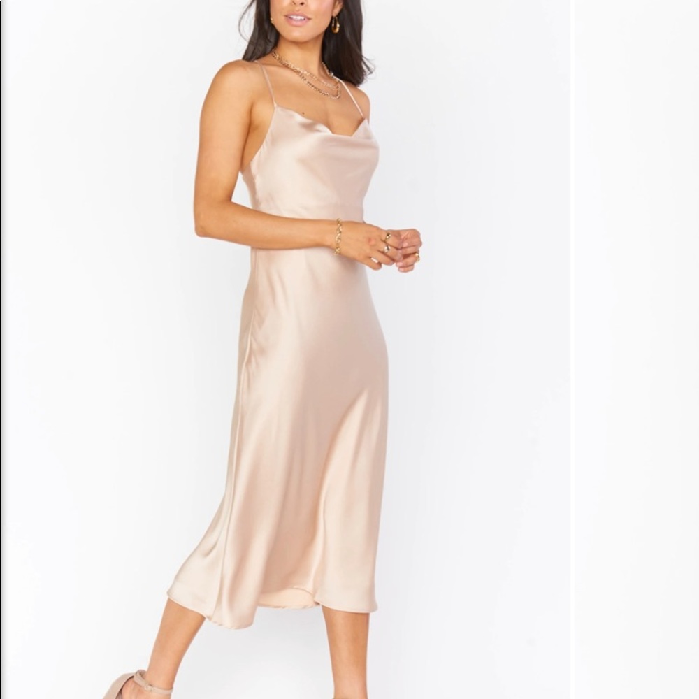 Verona Cowl Midi Dress - Champagne